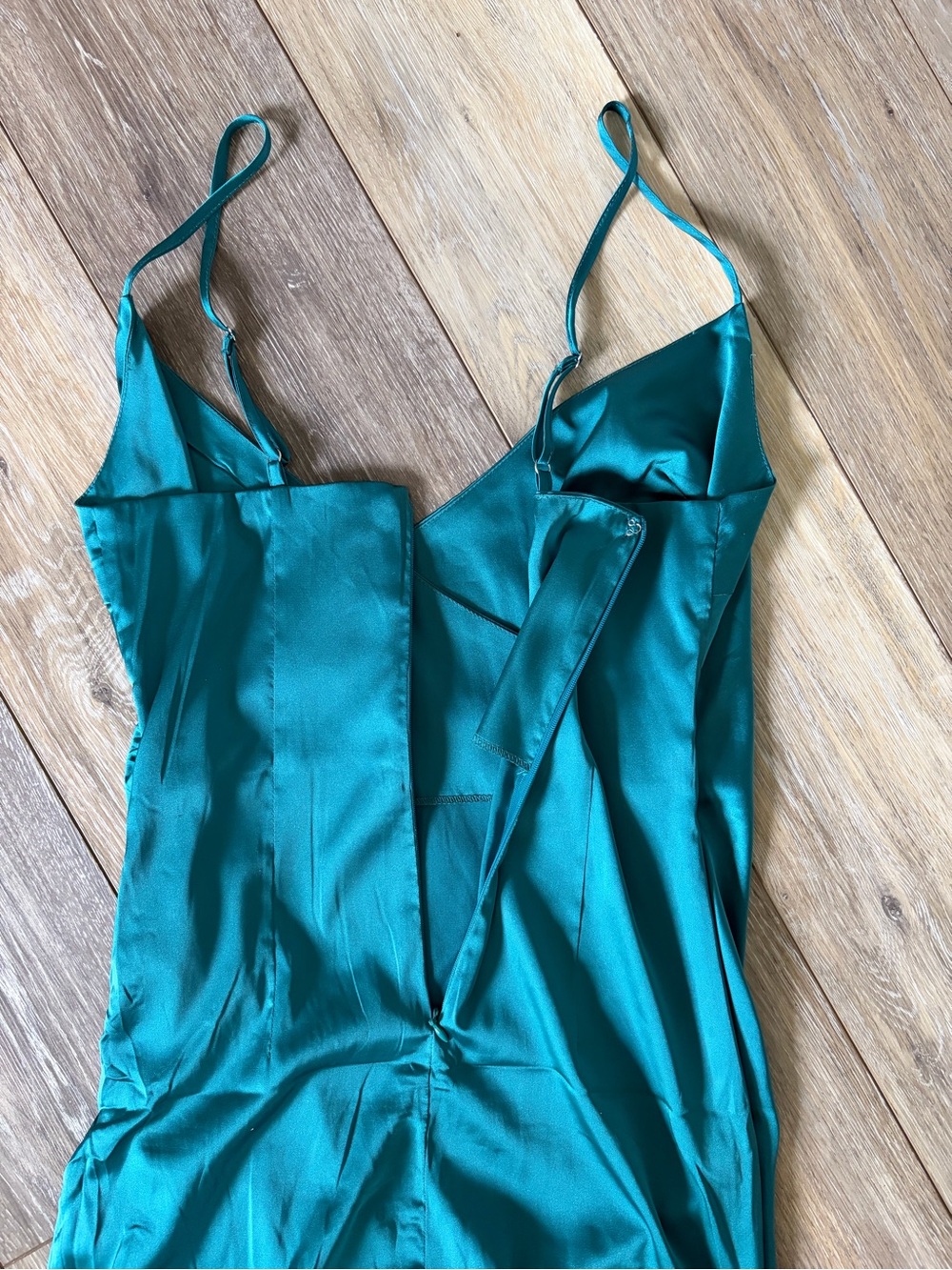 Forever 21 Teal Satin Slip Maxi Dress - Picture 6 of 12